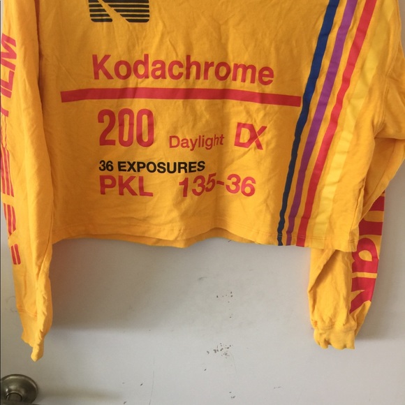 KODAK Bright Yellow LS Logo T-Shirt Sz M - Picture 2 of 7